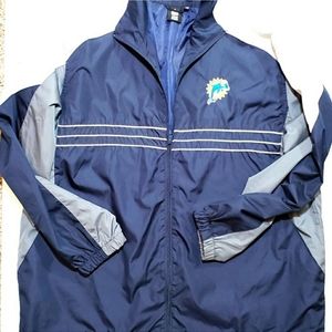 NFL Reebok Miami Dolphin Full Zip Windbreaker Jacket